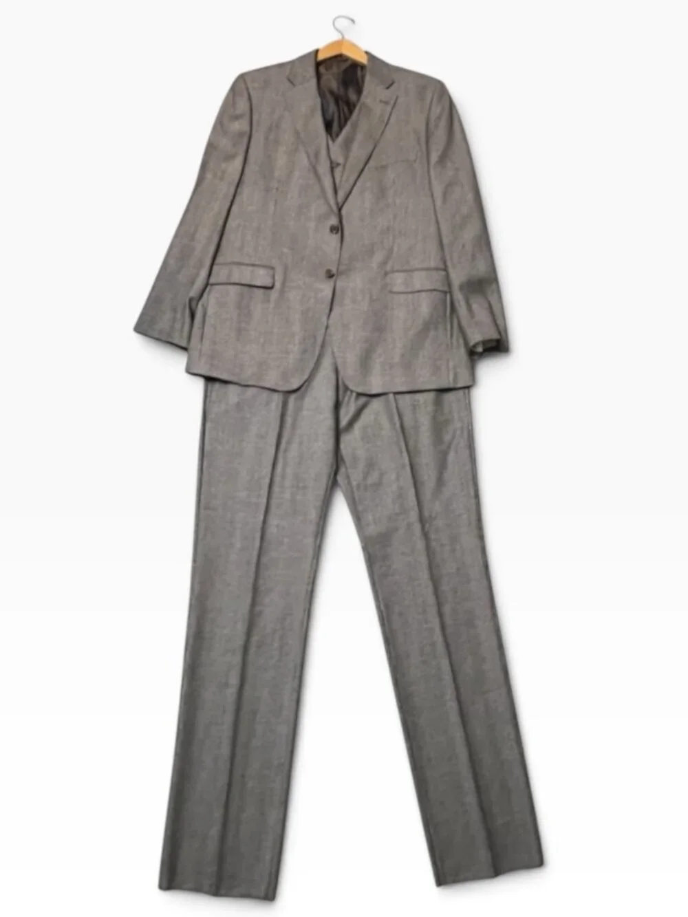 NWT Lauren Ralph Lauren 3 Piece Suit 43R 37W Brown Plaid Wool Slim 100% Wool